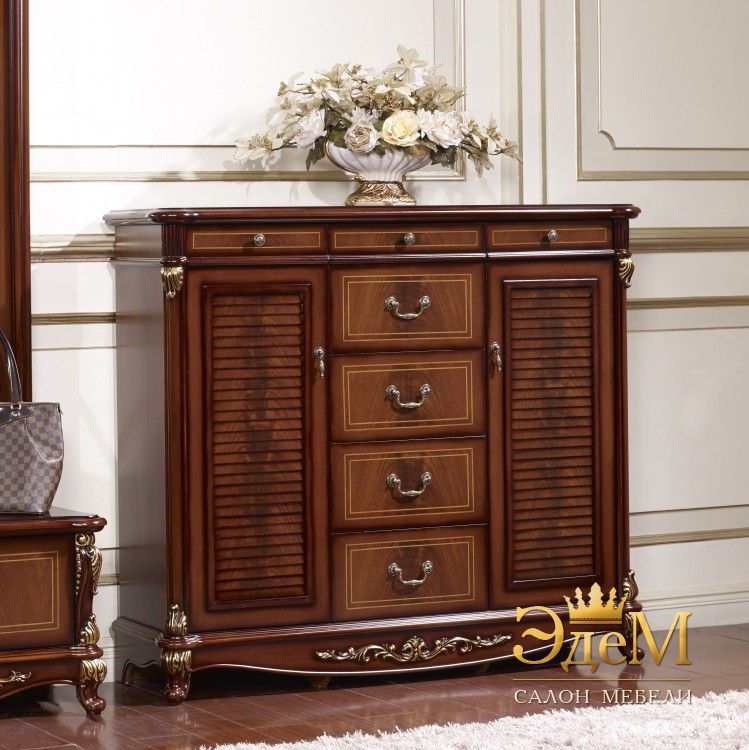 Afina орех с золотом Обувница 1,4 м, 1400х410х1210