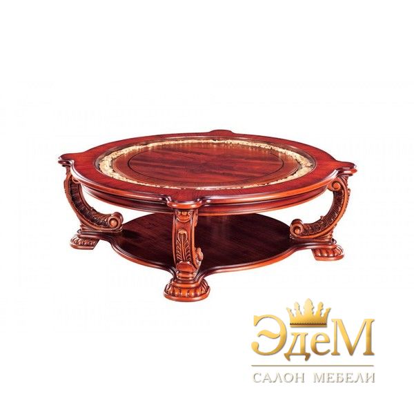 Aleksandria Стол журнальный круглый В со стеклом (1250х1250х435)