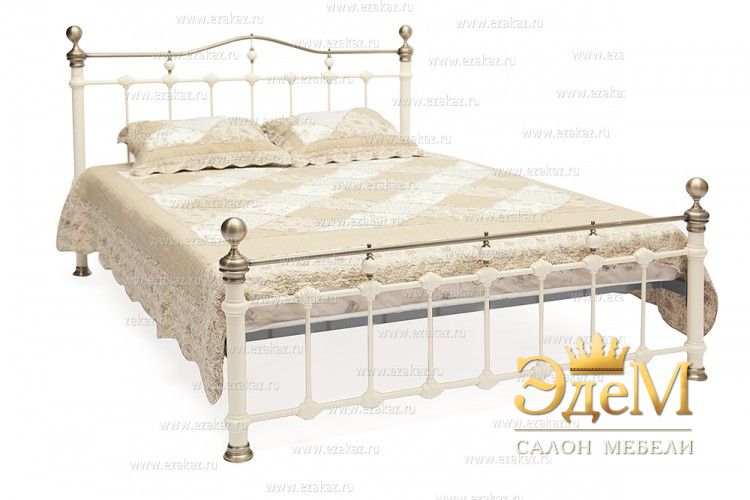 Кровать двуспальная белая «Диана» (Diana) + основание