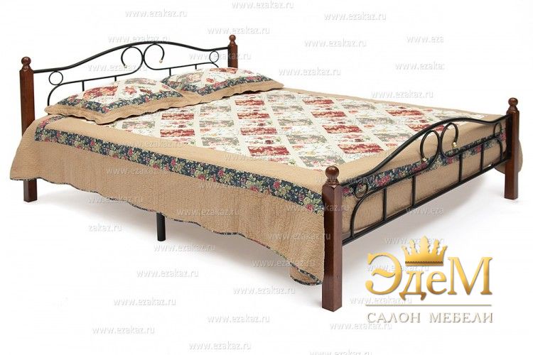 Металлическая кровать AT 808 (метал. каркас) + дерев. основание
