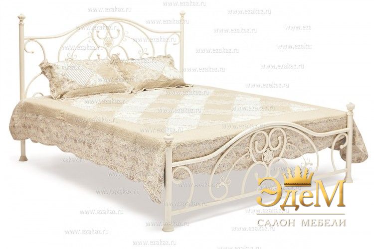 Кровать двуспальная белая «Элизабет» (Elizabeth) + основание