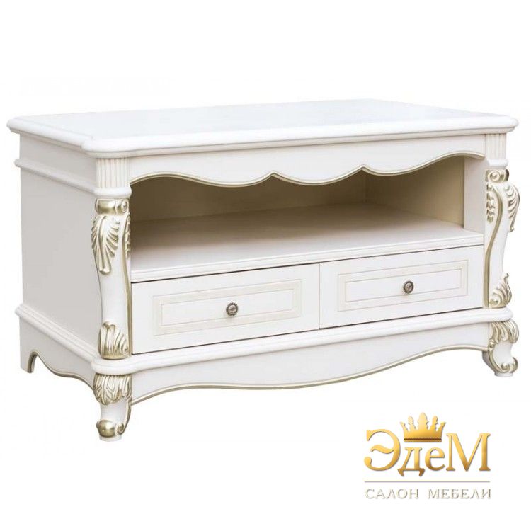 Afina бел с золотом Тумба под ТВ, 1100x650x630