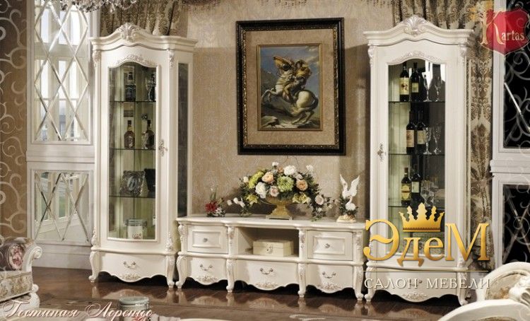 Лоренцо (белый+жемчуг) ТВ зона