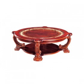 Aleksandria Стол журнальный круглый В со стеклом (1250х1250х435)