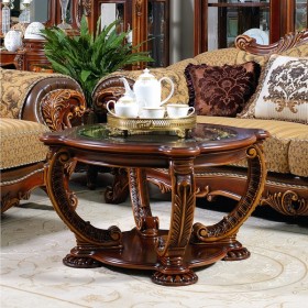 Aleksandria Стол приставной круглый В со стеклом (840х840х555)