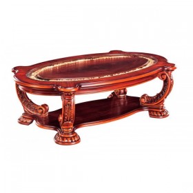 Aleksandria Стол журнальный овальный В со стеклом (1420х840х435)